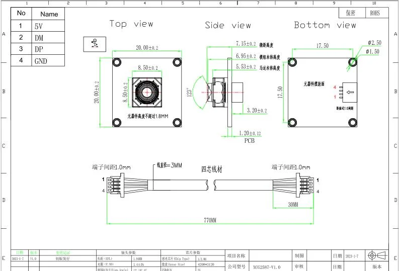 Factory Price CMOS USB2.0 Free Drive 4K 13MP Imx258 HD Mini Micro Camera Module with USB