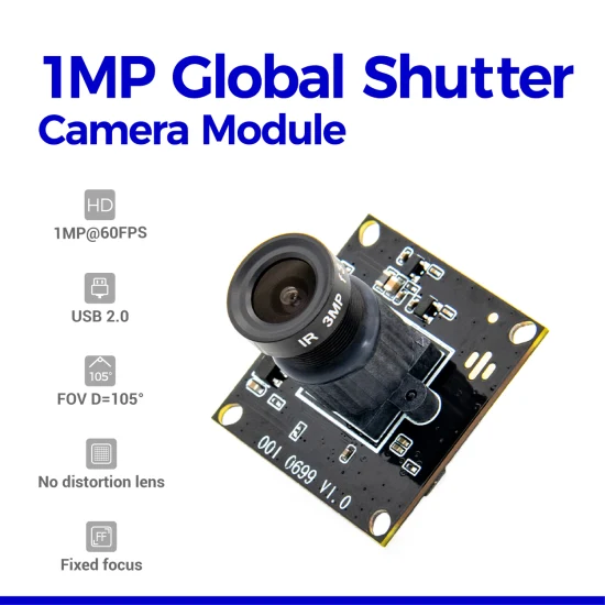 720p 60fps High Frame Rate Global Shutter USB 2.0 Interface Plug Play Camera Module for Industrial Camera